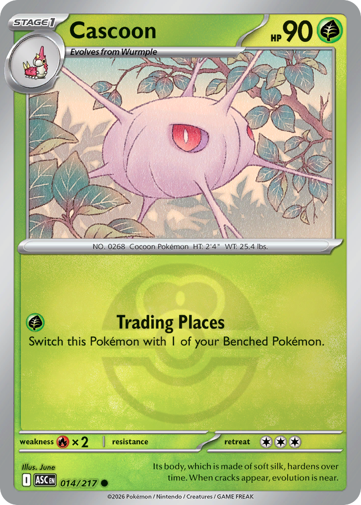 Cascoon 014/217 Ascended Heroes Pokémon card