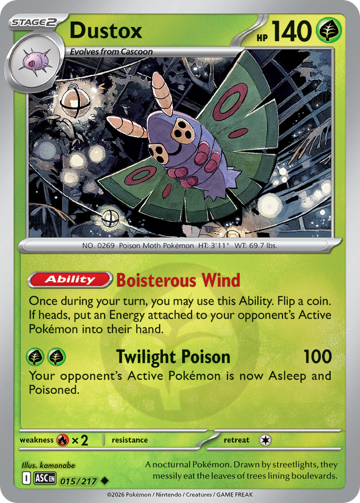 Dustox 015/217 Ascended Heroes Pokémon card