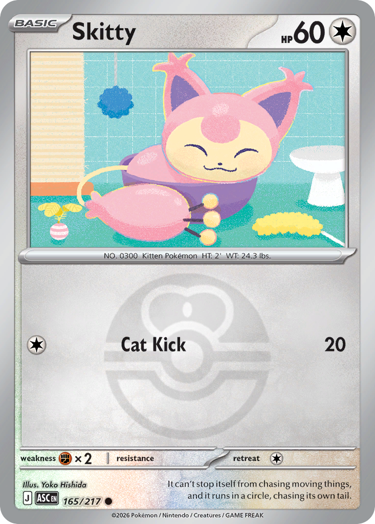 Skitty 165/217 Ascended Heroes Pokémon card