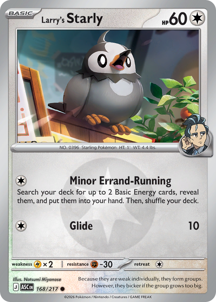 Larry's Starly 168/217 Ascended Heroes Pokémon card