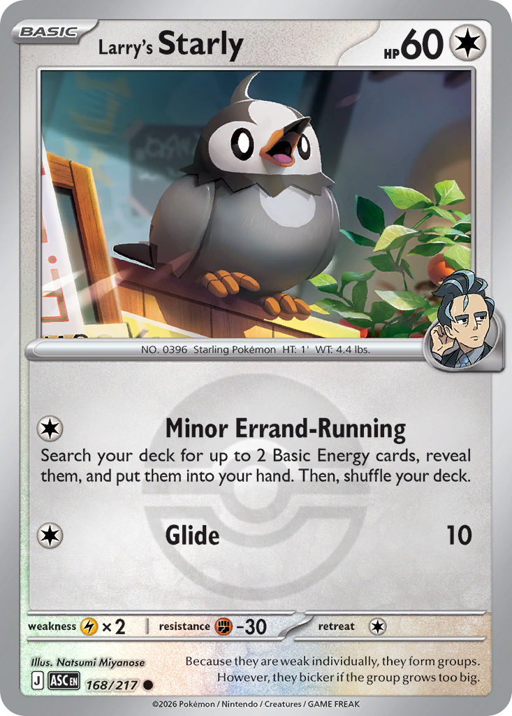 Larry's Starly 168/217 Ascended Heroes Pokémon card
