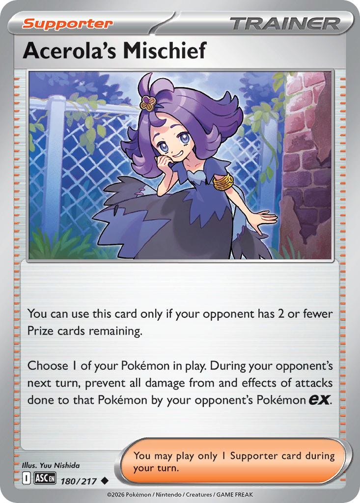 Acerola's Mischief 180/217 Ascended Heroes Pokémon card