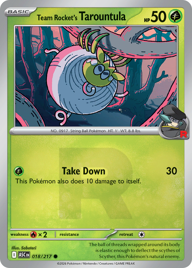 Team Rocket's Tarountula 018/217 Ascended Heroes Pokémon card