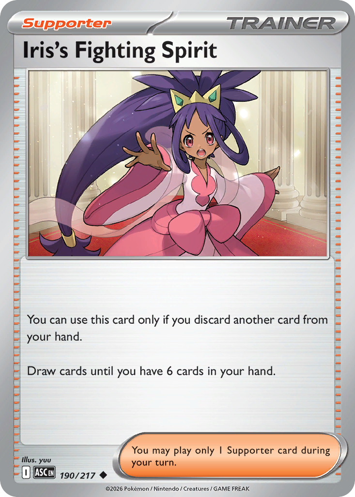 Iris's Fighting Spirit 190/217 Ascended Heroes Pokémon card