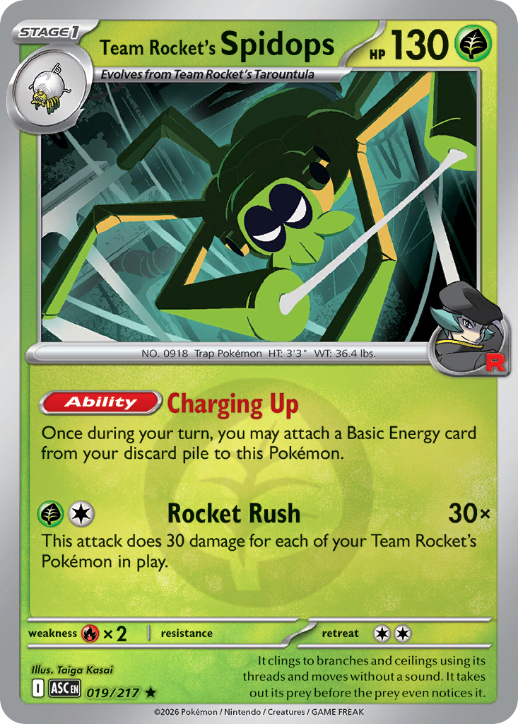 Team Rocket's Spidops 019/217 Ascended Heroes Pokémon card