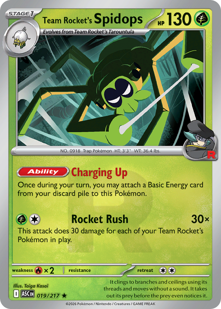 Team Rocket's Spidops 019/217 Ascended Heroes Pokémon card