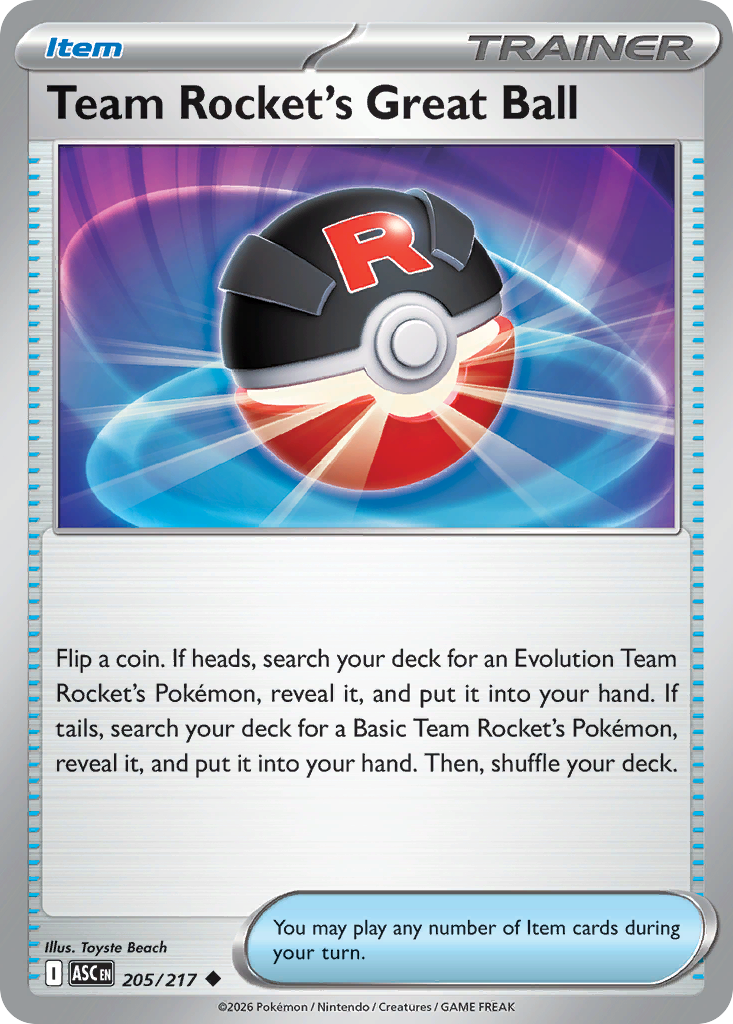 Team Rocket's Great Ball 205/217 Ascended Heroes Pokémon card
