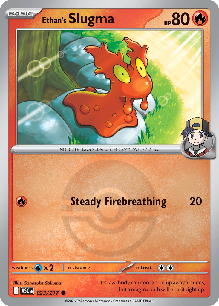 Ethan's Slugma 023/217 Ascended Heroes Pokémon card
