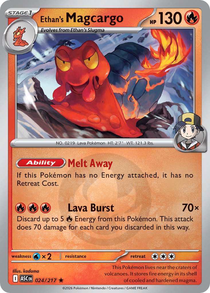 Ethan's Magcargo 024/217 Ascended Heroes Pokémon card