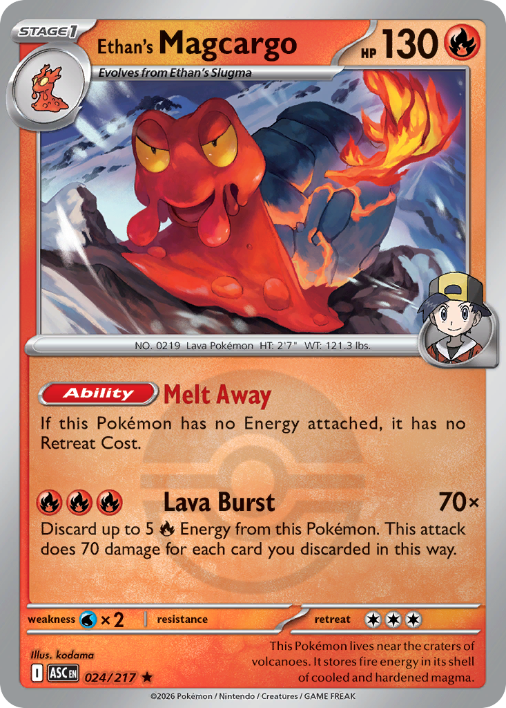 Ethan's Magcargo 024/217 Ascended Heroes Pokémon card