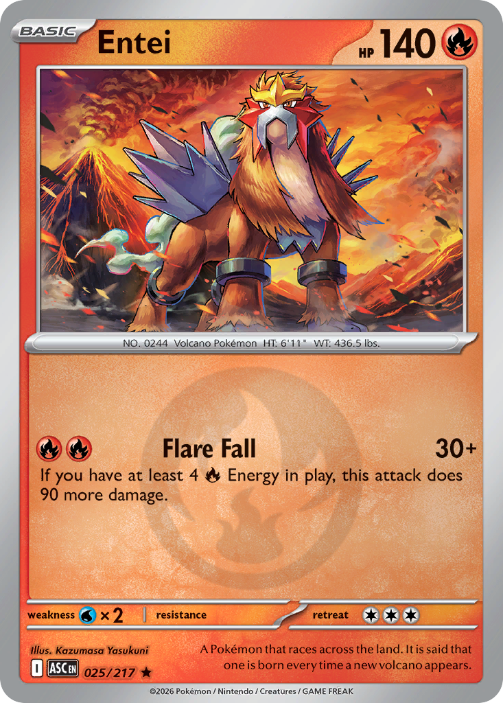 Entei 025/217 Ascended Heroes Pokémon card