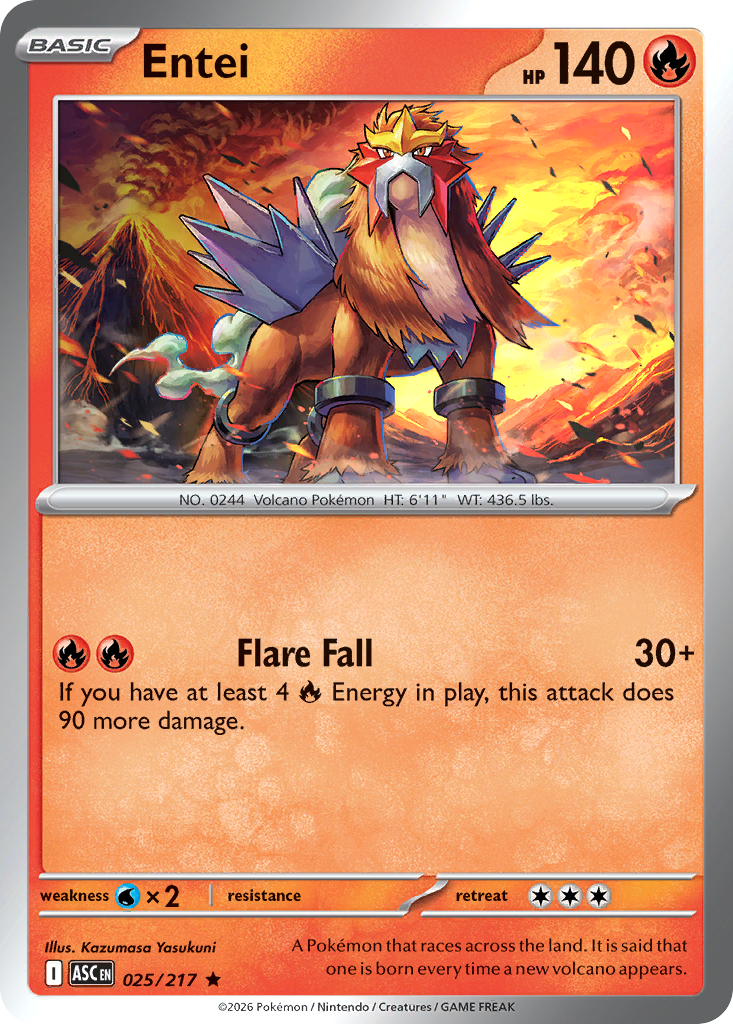 Entei 025/217 Ascended Heroes Pokémon card