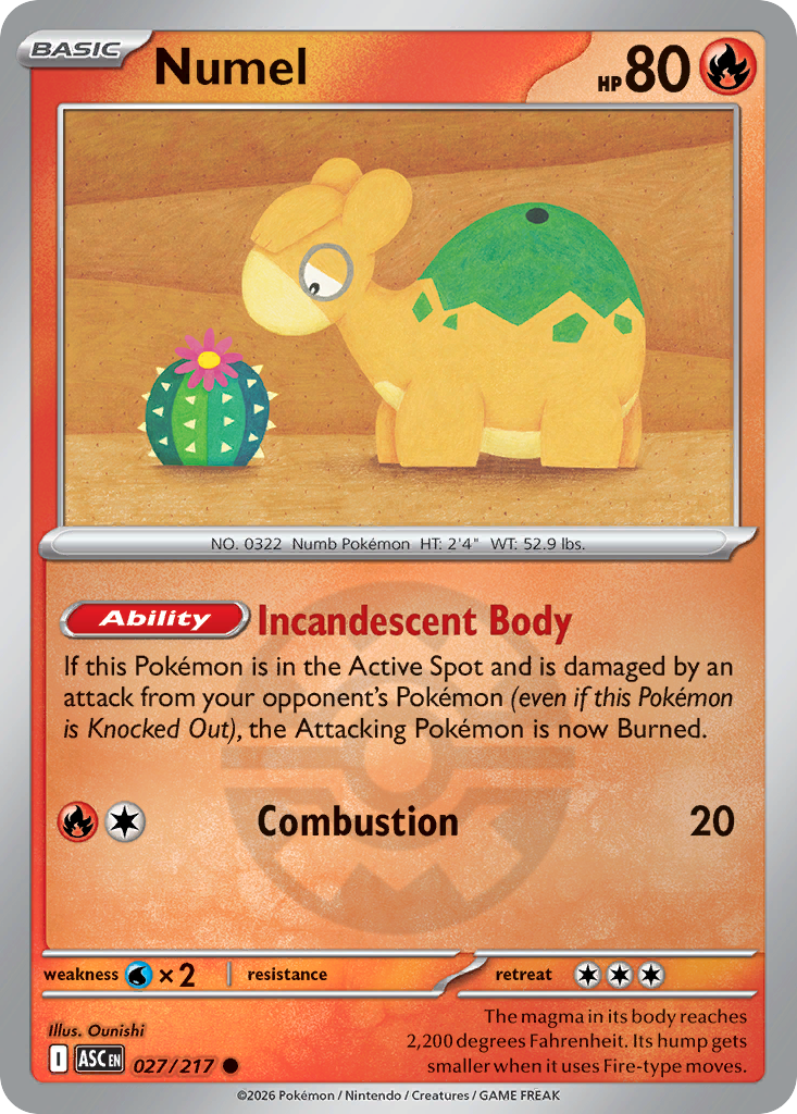 Numel 027/217 Ascended Heroes Pokémon card