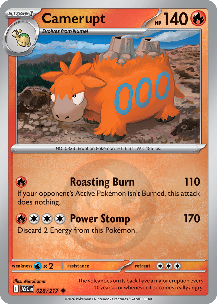 Camerupt 028/217 Ascended Heroes Pokémon card