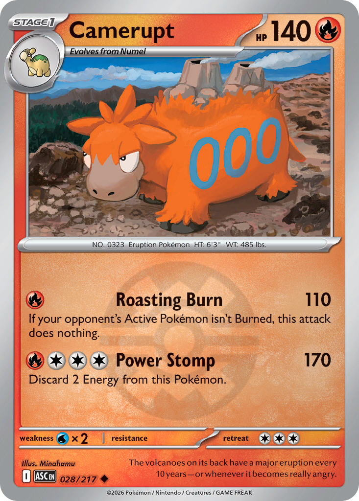 Camerupt 028/217 Ascended Heroes Pokémon card
