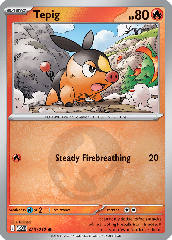 Tepig 029/217 Ascended Heroes Pokémon card