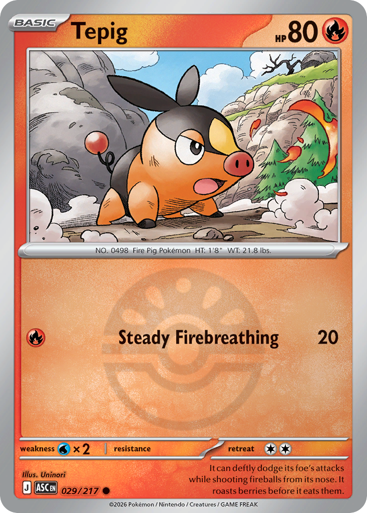 Tepig 029/217 Ascended Heroes Pokémon card
