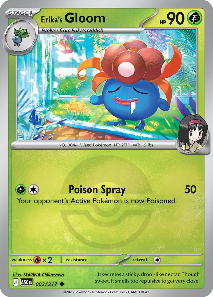 Erika's Gloom 002/217 Ascended Heroes Pokémon card