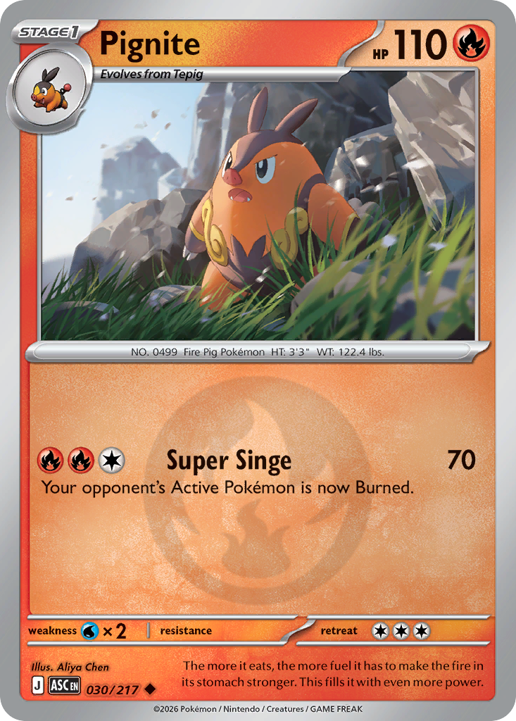 Pignite 030/217 Ascended Heroes Pokémon card