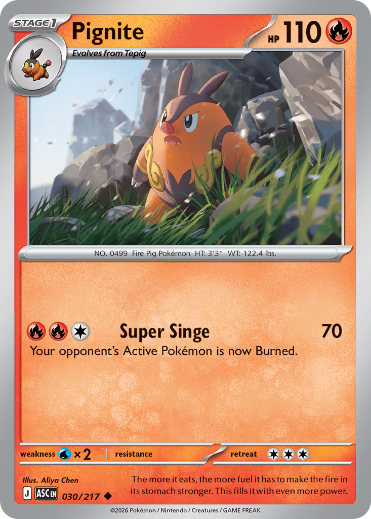 Pignite 030/217 Ascended Heroes Pokémon card
