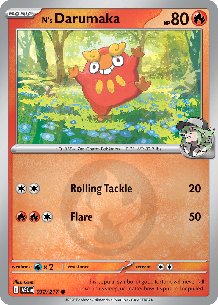 N's Darumaka 032/217 Ascended Heroes Pokémon card
