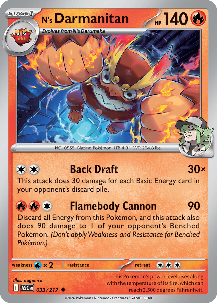 N's Darmanitan 033/217 Ascended Heroes Pokémon card