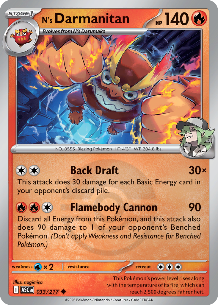 N's Darmanitan 033/217 Ascended Heroes Pokémon card