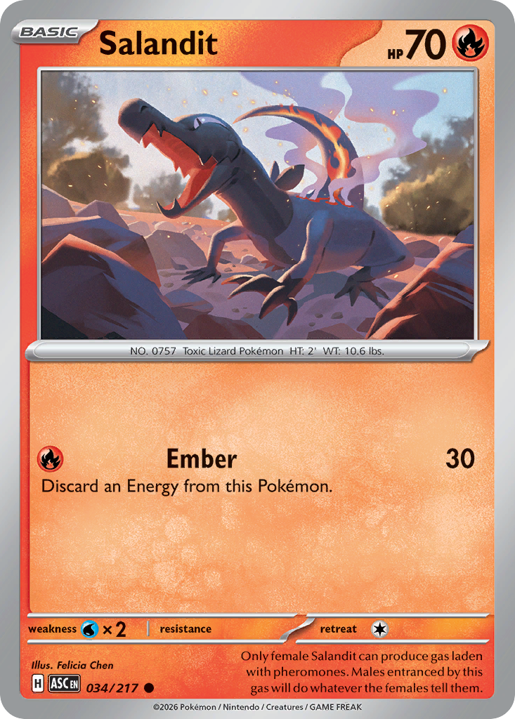 Salandit 034/217 Ascended Heroes Pokémon card