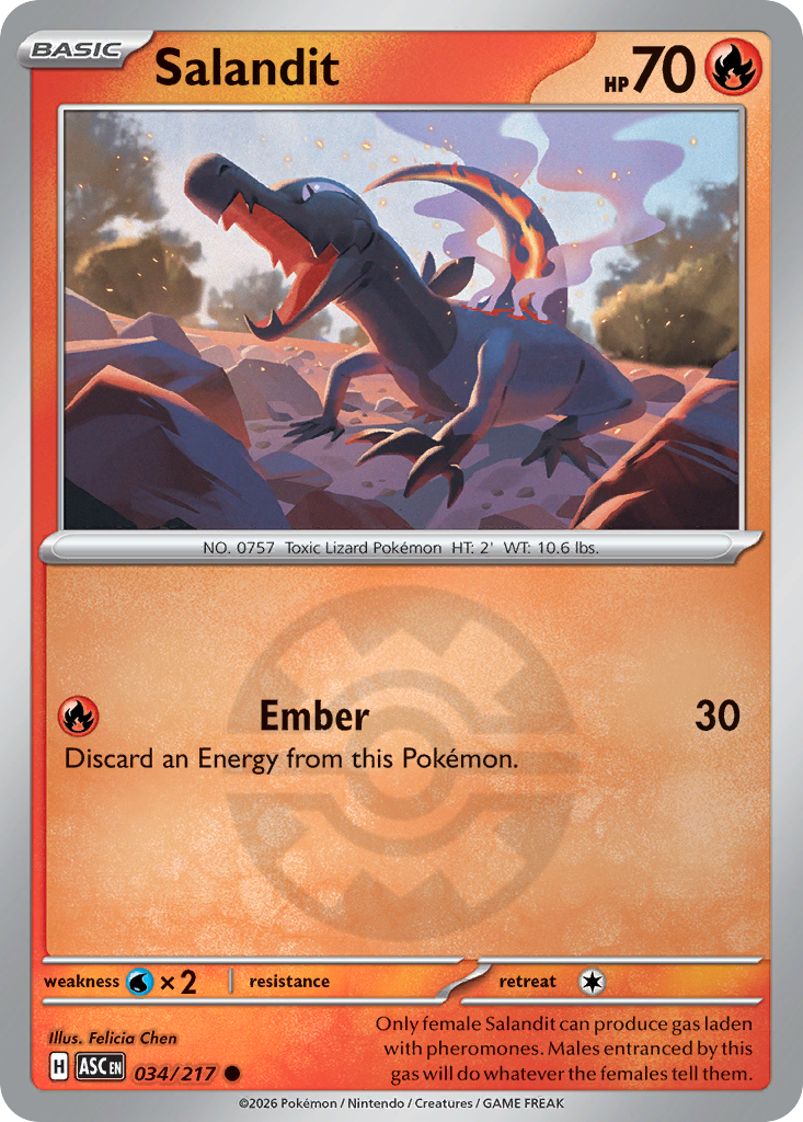Salandit 034/217 Ascended Heroes Pokémon card