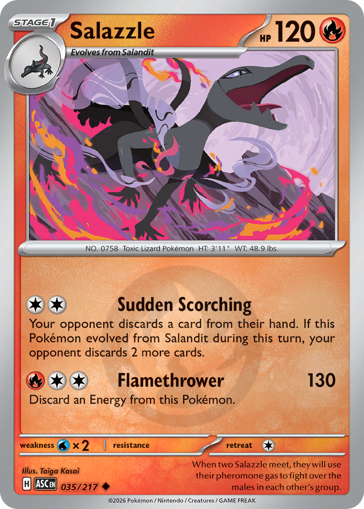 Salazzle 035/217 Ascended Heroes Pokémon card