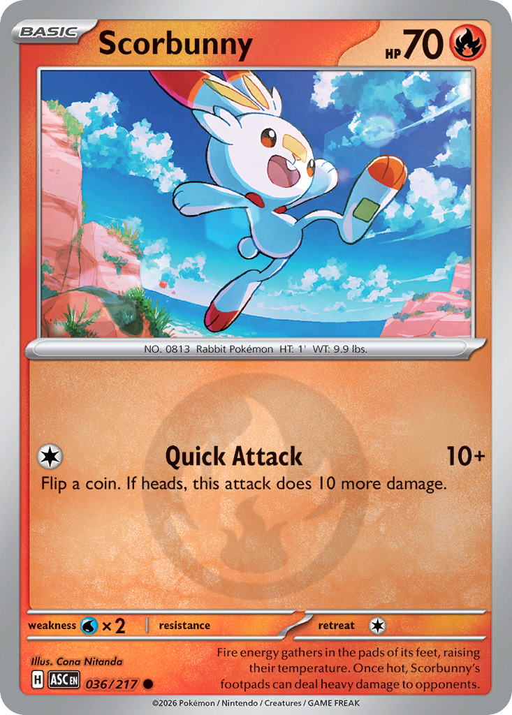 Scorbunny 036/217 Ascended Heroes Pokémon card