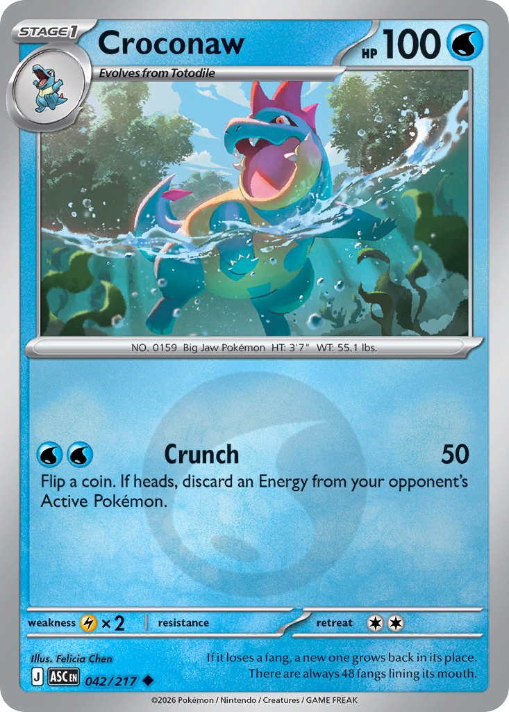 Croconaw 042/217 Ascended Heroes Pokémon card