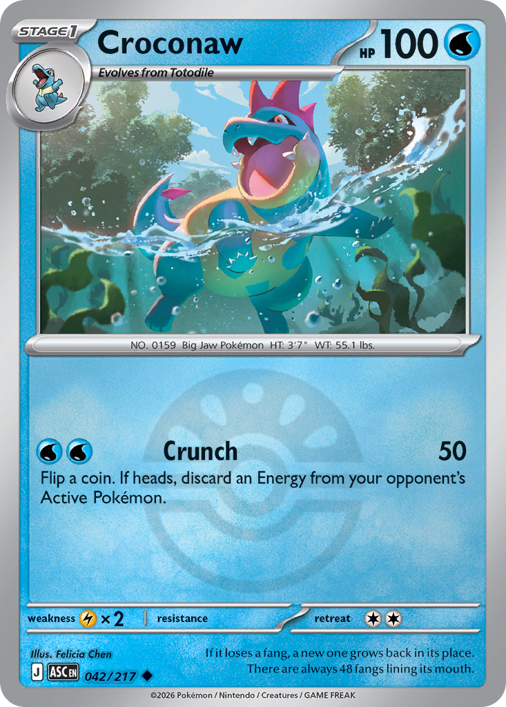 Croconaw 042/217 Ascended Heroes Pokémon card