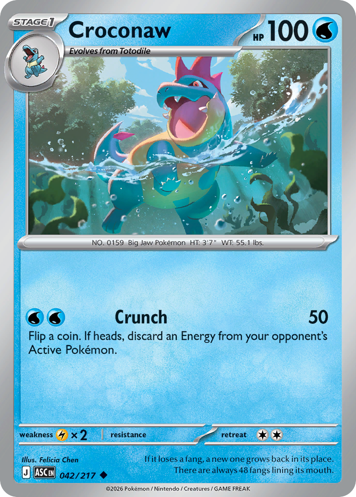 Croconaw 042/217 Ascended Heroes Pokémon card