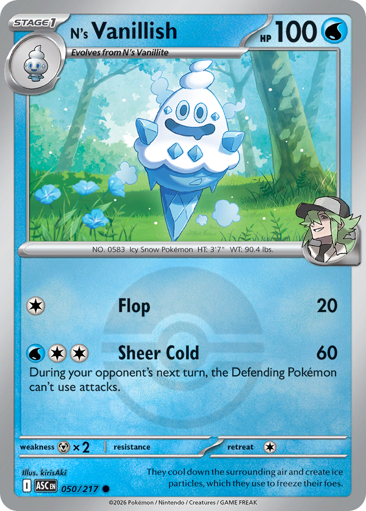 N's Vanillish 050/217 Ascended Heroes Pokémon card