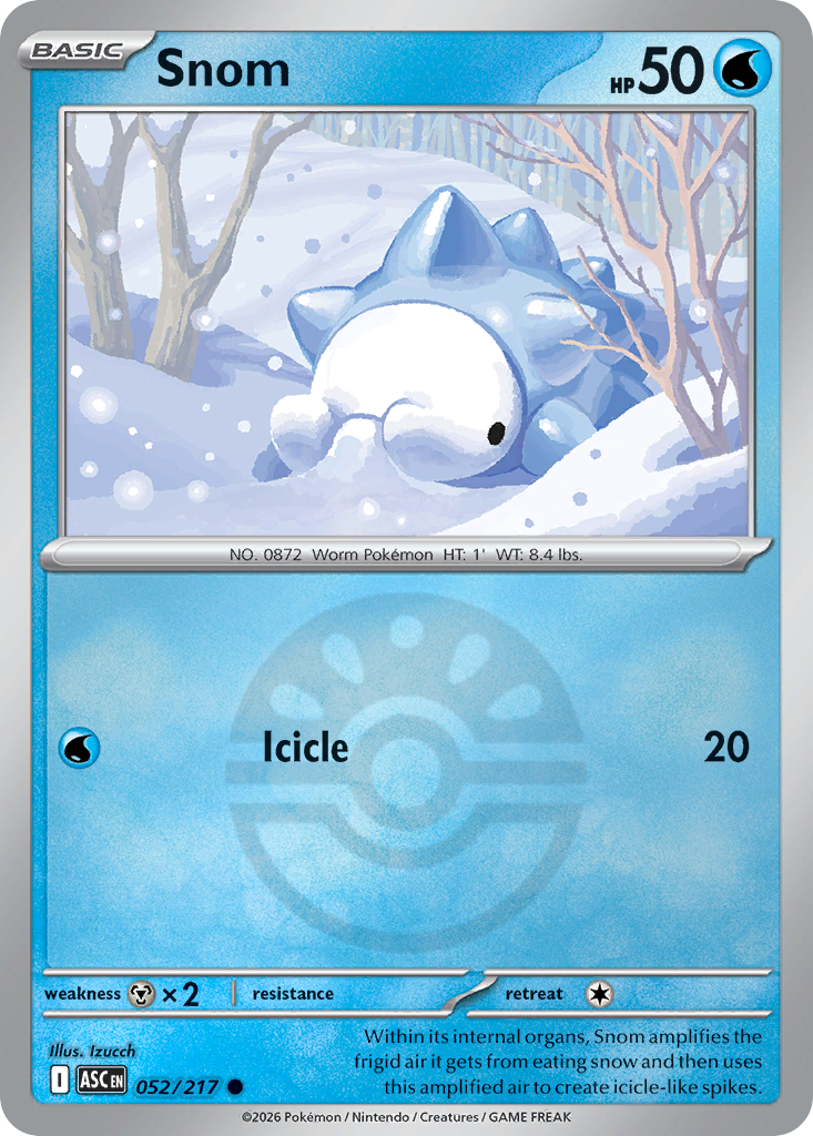 Snom 052/217 Ascended Heroes Pokémon card