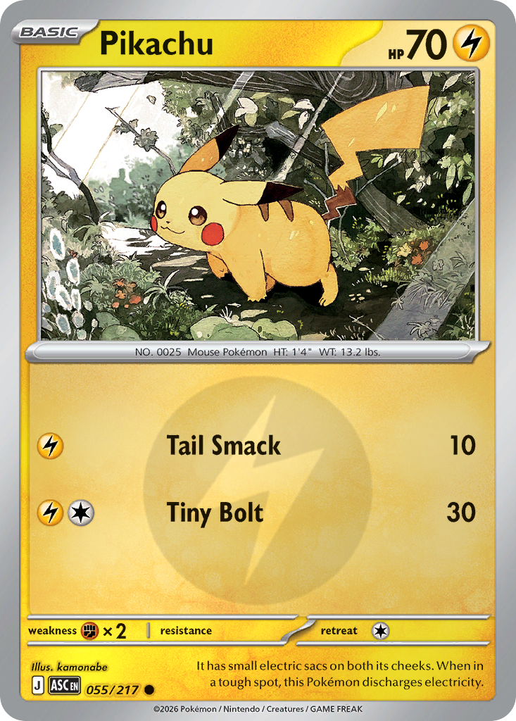 Pikachu 055/217 Ascended Heroes Pokémon card