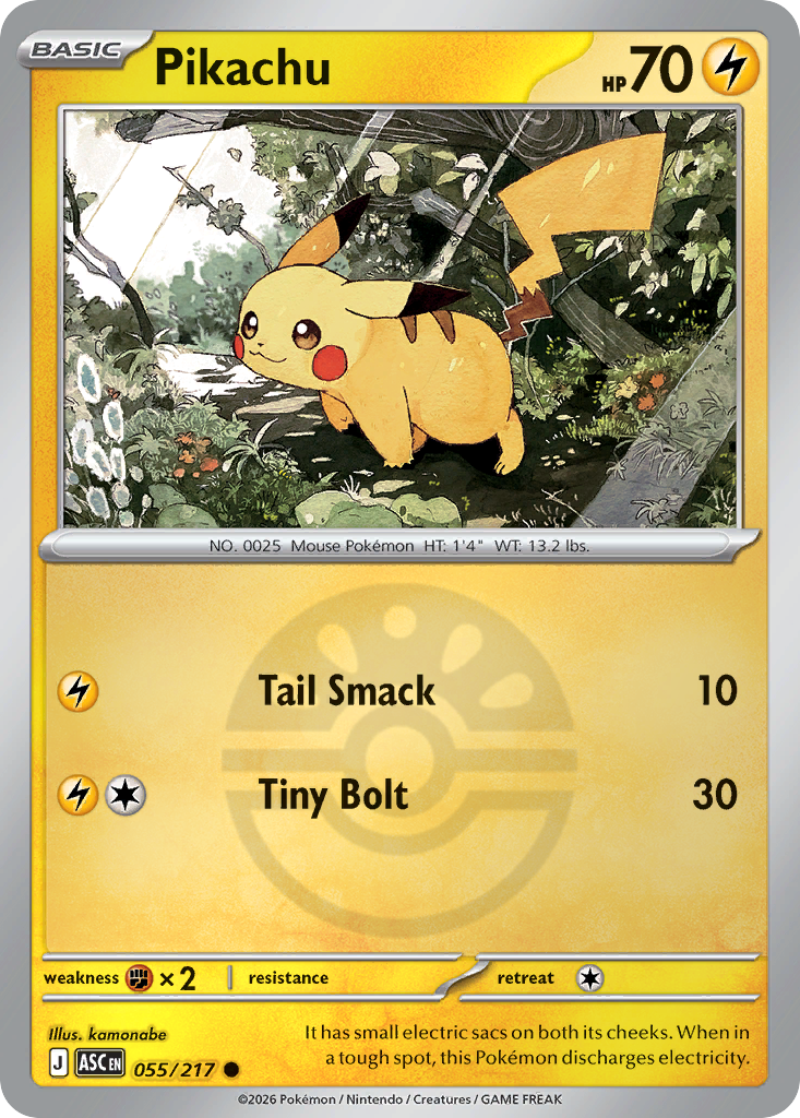 Pikachu 055/217 Ascended Heroes Pokémon card