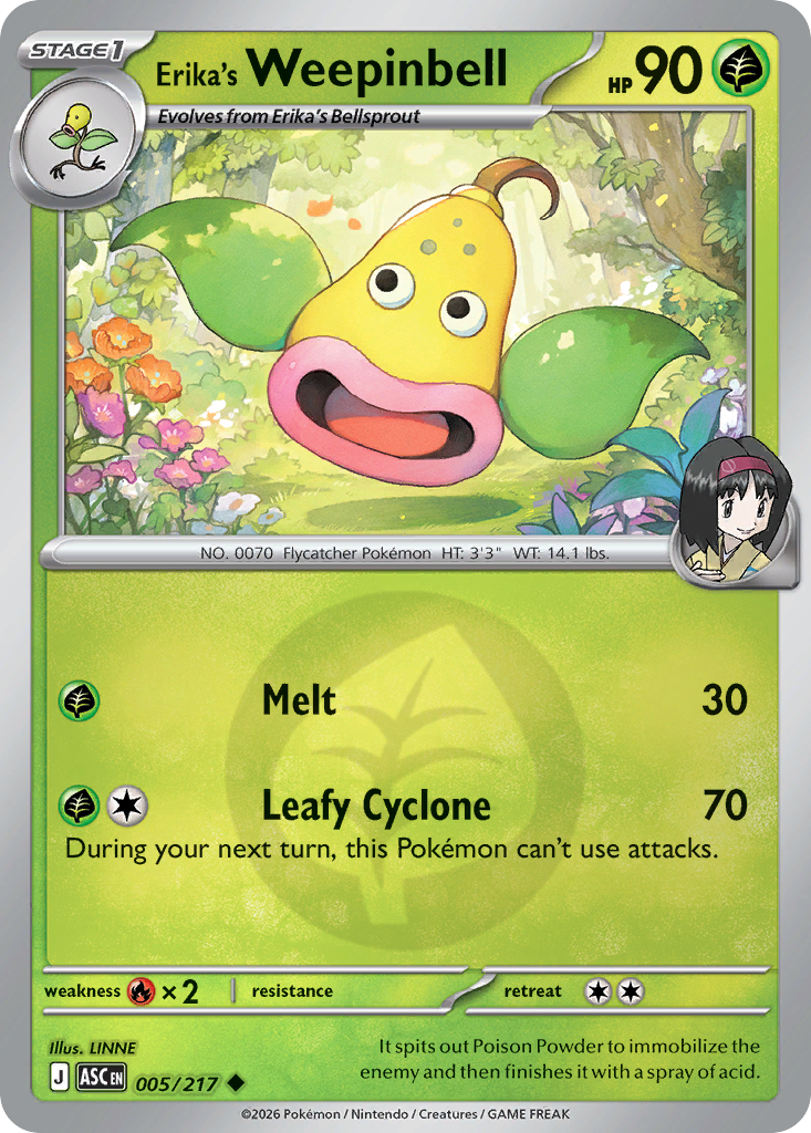 Erika's Weepinbell 005/217 Ascended Heroes Pokémon card