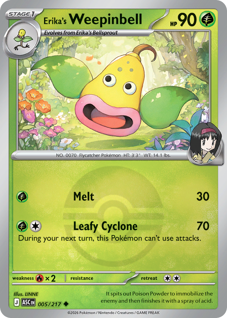 Erika's Weepinbell 005/217 Ascended Heroes Pokémon card