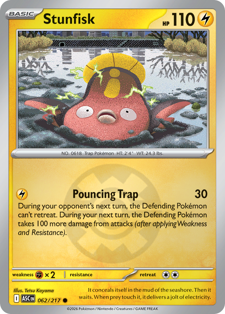 Stunfisk 062/217 Ascended Heroes Pokémon card