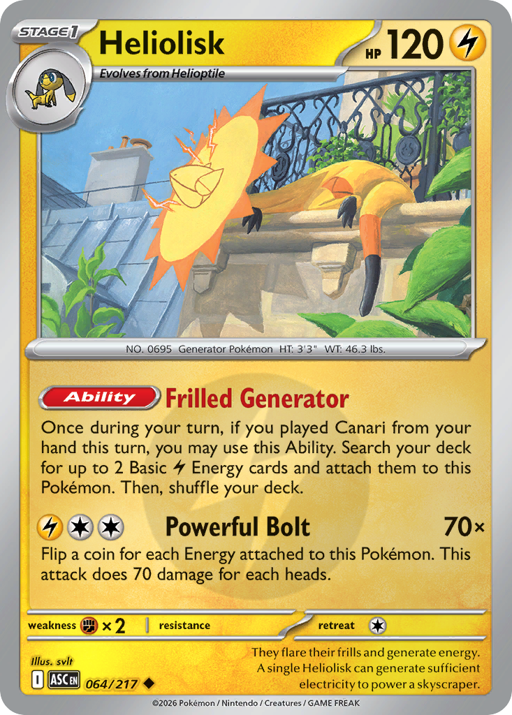 Heliolisk 064/217 Ascended Heroes Pokémon card
