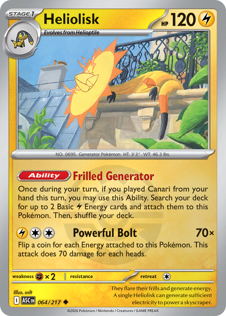 Heliolisk 064/217 Ascended Heroes Pokémon card