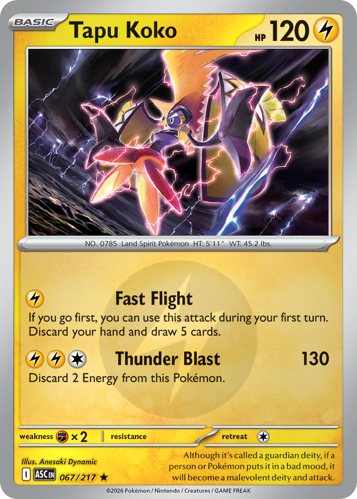 Tapu Koko 067/217 Ascended Heroes Pokémon card