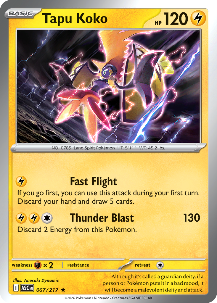Tapu Koko 067/217 Ascended Heroes Pokémon card