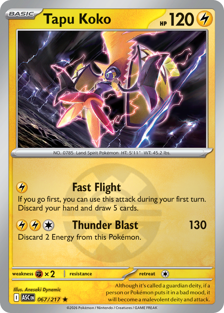 Tapu Koko 067/217 Ascended Heroes Pokémon card