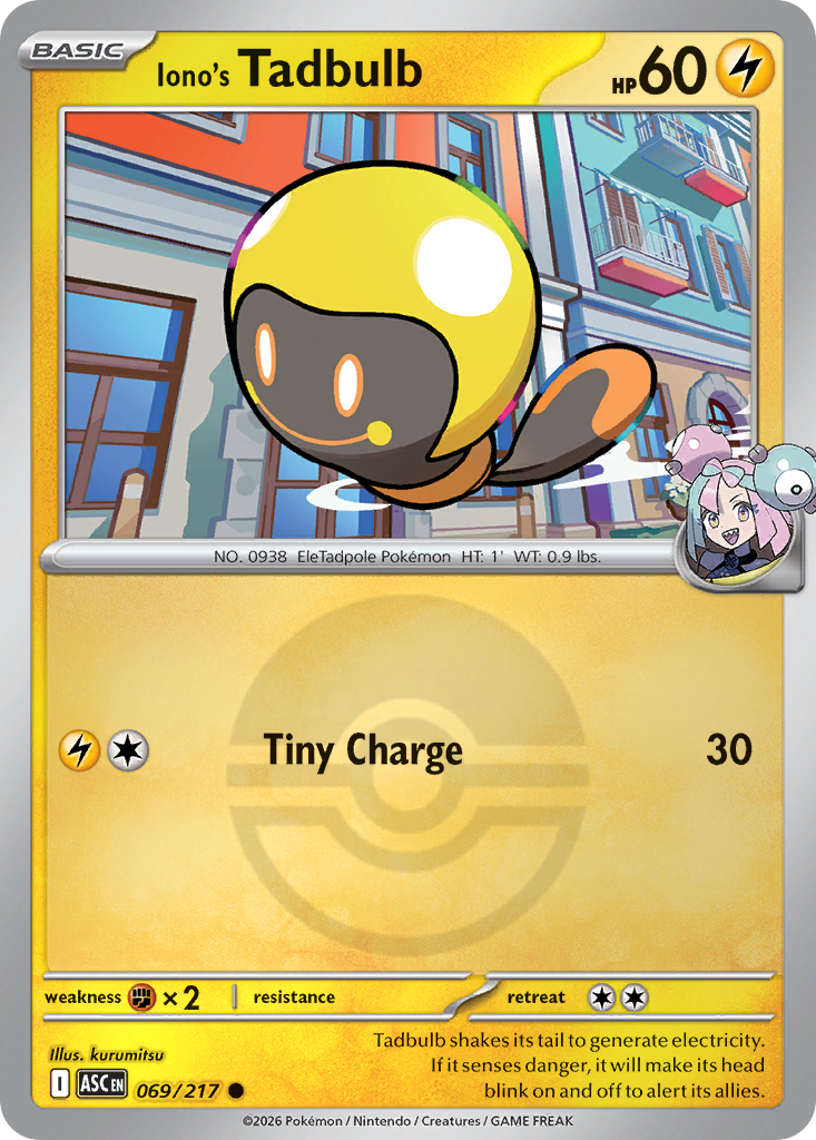 Iono's Tadbulb 069/217 Ascended Heroes Pokémon card