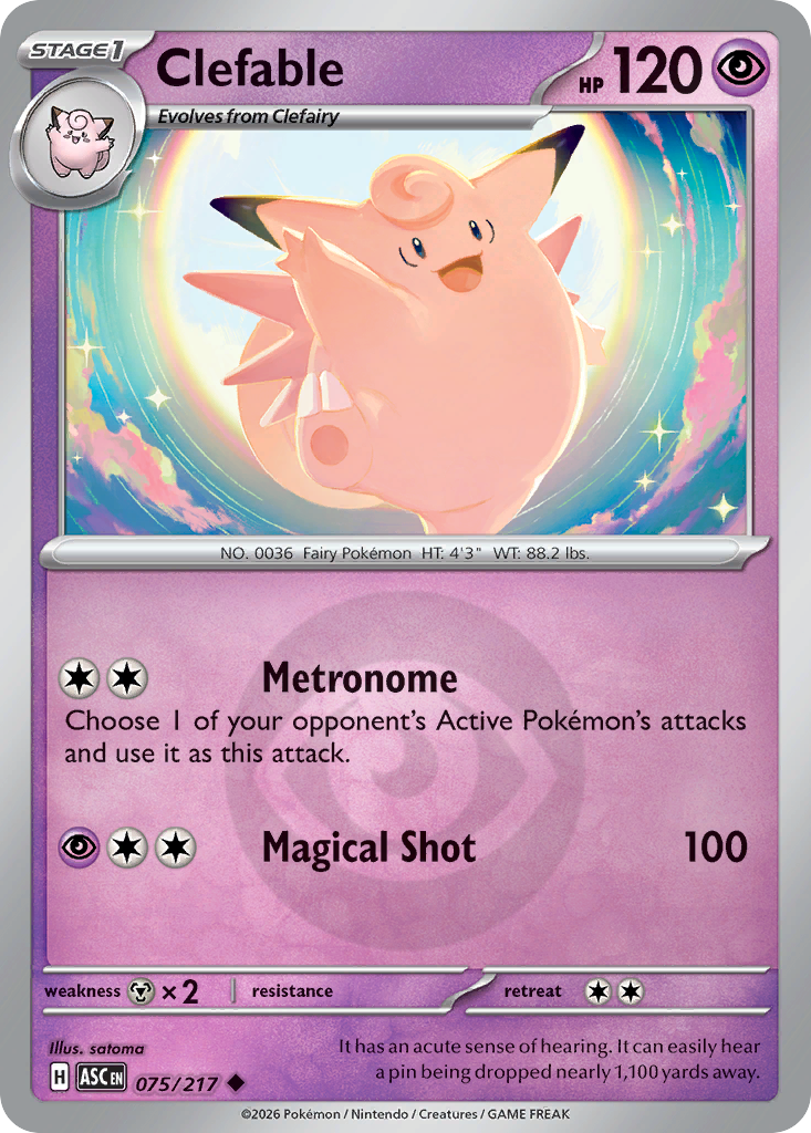 Clefable 075/217 Ascended Heroes Pokémon card