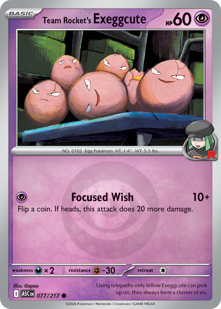 Team Rocket's Exeggcute 077/217 Ascended Heroes Pokémon card