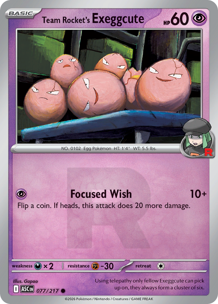 Team Rocket's Exeggcute 077/217 Ascended Heroes Pokémon card